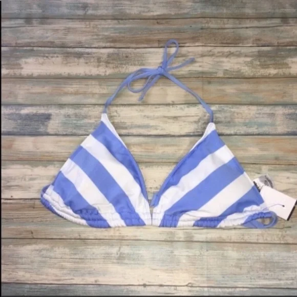 Mossimo Light Blue Striped Bikini Top - Picture 2 of 4